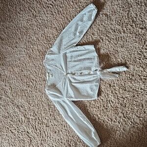 H&M White Button-Down Blouse with Knot